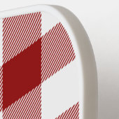 Red White Buffalo Kariert Mit Monogramm Pickleball Schläger (Linke Seite)