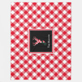 Red & White Buffalo Kariert Rentier Personalisiert Fleecedecke (Vorderseite)