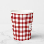 Red White Buffalo Karo Ihr Name Familie Picnic Pappbecher (Rechts)