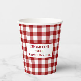 Red White Buffalo Karo Ihr Name Family Wiedersehen Pappbecher