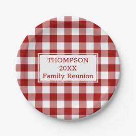 Red White Buffalo Karo Ihr Name Family Wiedersehen Pappteller