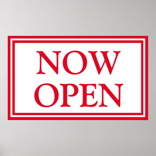 Red White Business jetzt offen Poster (Vorne)