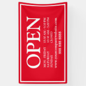 Red White Business Open Schedule Website-Banner Banner (Vertikal)