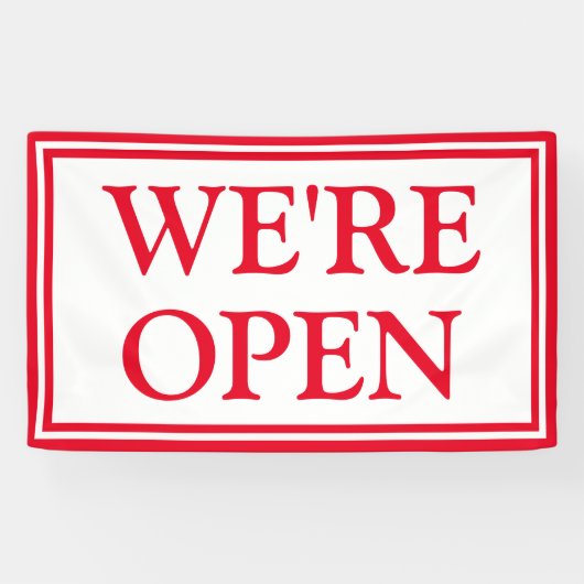 Red White Business Wir sind Open Banner (Horizontal)