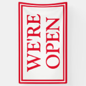 Red White Business Wir sind Open Banner (Vertikal)