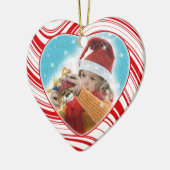 Red & White Candy Cane Custom Weihnachtsdekoration Keramik Ornament (Links)