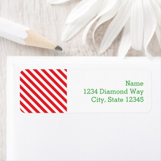 Red White Candy Cane Holiday Address Labels (Insitu)