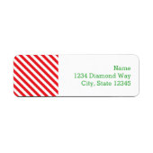 Red White Candy Cane Holiday Address Labels (Vorne)