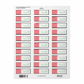 Red White Candy Cane Holiday Address Labels (Vorne)
