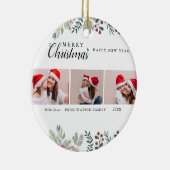 Red & White Candy Cane Holiday Foto Collage Keramik Ornament (Rechts)