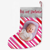 Red White Candy Cane Pattern Klassischer Weihnacht Kleiner Weihnachtsstrumpf (Rückseite)