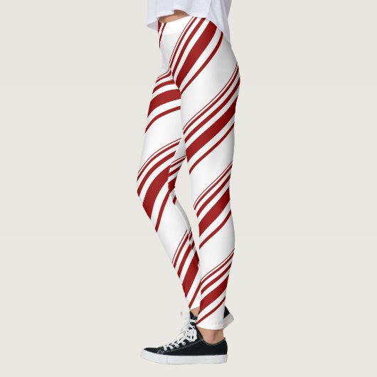 Red White Candy Cane Stripe Leggings (Links)