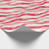 Red White Candy Cane Stripes Christmas Geschenkpapier (Ecke)