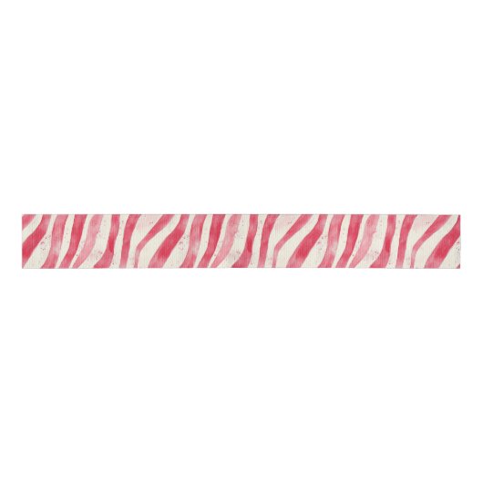 Red White Candy Cane Stripes Christmas Ripsband (Vorderseite)