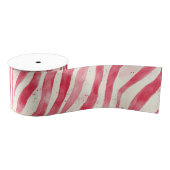 Red White Candy Cane Stripes Christmas Ripsband (Spule)