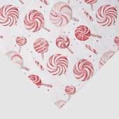 Red White Candy Cane Treats Christmas Seidenpapier (Ausschnitt)
