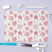 Red White Candy Cane Treats Christmas Seidenpapier (Handwerk)