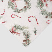 Red White Candy Canes Christmas Wreaths Seidenpapier (Ausschnitt)