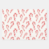 Red White Candy Canes Stripes Christmas Geschenkpapier Set (Vorderseite 2)