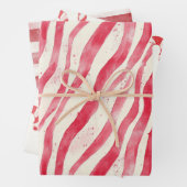 Red White Candy Canes Stripes Christmas Geschenkpapier Set (Beispiel)