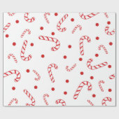 Red White Candy Canes Weihnachtsfeiertag Polka Dot Geschenkpapier (Flach)