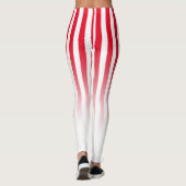 Red White Candy Stripe Fade Muster Leggings (Rückseite)