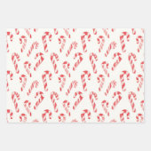 Red White Cane Stripes Christmas Wreaths Geschenkpapier Set (Vorderseite 2)