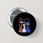 Red White Cats Usa Flag Feuerwerk 4. Juli Button (Vorne & Hinten)