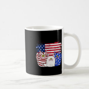 Red White Cats Usa Flag Feuerwerk 4. Juli Kaffeetasse
