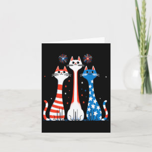 Red White Cats Usa Flag Feuerwerk 4. Juli Karte