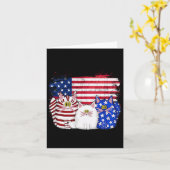 Red White Cats Usa Flag Feuerwerk 4. Juli Karte (Gelbe Blume)