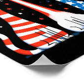 Red White Cats Usa Flag Feuerwerk 4. Juli Poster (Ecke)