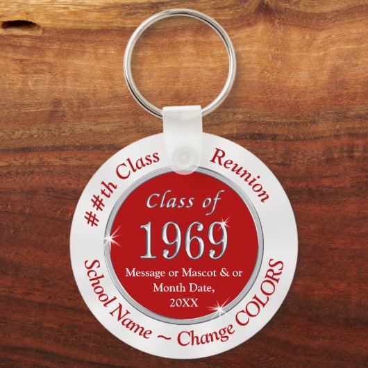 Red White Cheap Class of 1969 Gifts, Personalisier Schlüsselanhänger (Vorderseite)
