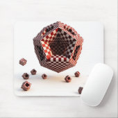 Red & White Checkerboard Geometric Objects Mousepad (Mit Mouse)