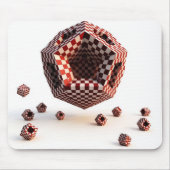 Red & White Checkerboard Geometric Objects Mousepad (Vorne)