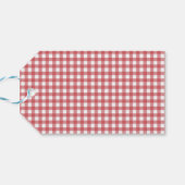 Red White Checkered Happy Holidays Family Foto Geschenkanhänger (Rückseite Horizontal)