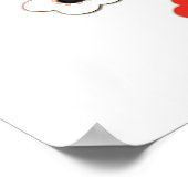 Red White Cherry Blossom Owl Poster (Ecke)