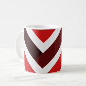 Red White Chevron Geometric Pattern Kaffeetasse (Vorderseite Links)