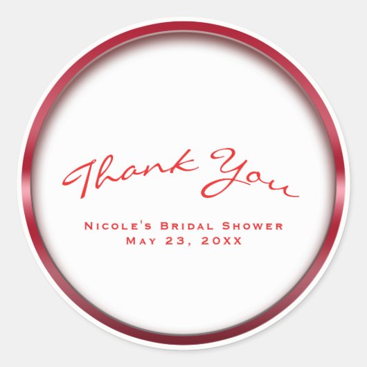 Red & White Chill Party Brautparty Runder Aufkleber (Vorderseite)