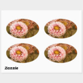 Red White China Aster Ovaler Aufkleber (Blatt)