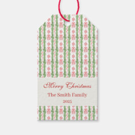 Red & White Chinoiserie Garland Grandmillennial Geschenkanhänger