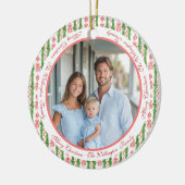 Red & White Chinoiserie Garland Grandmillennial Keramik Ornament (Links)