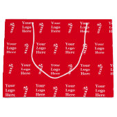 Red & White Christmas Candles Logo für Geschäftsle Große Geschenktüte (Vorderseite)