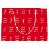 Red & White Christmas Candles Logo für Geschäftsle Große Geschenktüte (Rückseite)