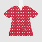 Red & White Christmas Candress Personalisiert Ornament (Rückseite)