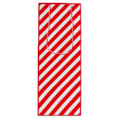RED WHITE CHRISTMAS CANDY CANE STIL GESCHENKTÜTE FÜR WEINFLASCHEN (Vorderseite)