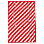 RED WHITE CHRISTMAS CANDY CANE STIL MITTLERE GESCHENKTÜTE (Vorderseite)