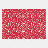 Red White Christmas Candy Canes Holiday Geschenkpapier Set (Vorderseite 3)