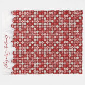 Red White Christmas Candy Pattern#13 ID1009 Fleecedecke (Vorderseite (Horizontal))