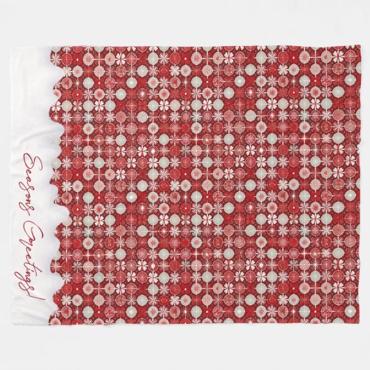 Red White Christmas Candy Pattern#13 ID1009 Fleecedecke (Vorderseite (Horizontal))